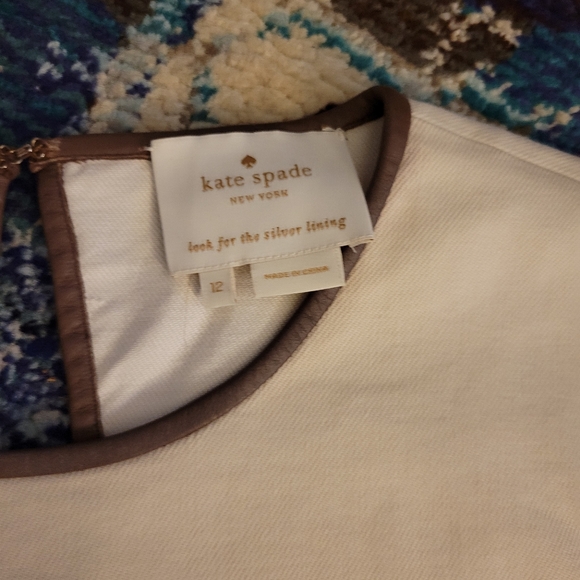 [Kate Spade] drop-waist leather trim dress 12 - Picture 8 of 13